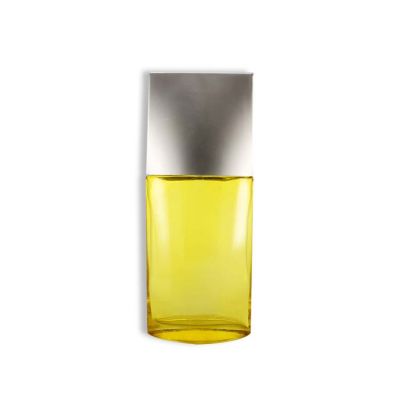 110ml design yellow flat best empty glass perfume bottles 