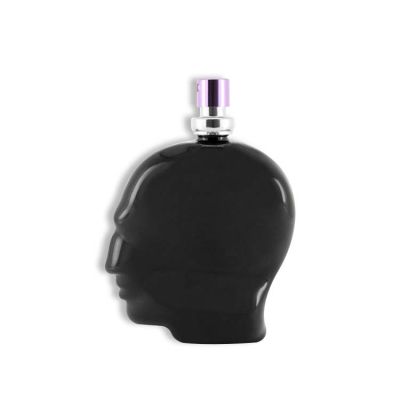 55ml black head glass perfume bottle 