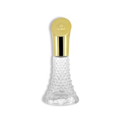 30ml luxury glass perfume bottle with gold flower engraved cap 