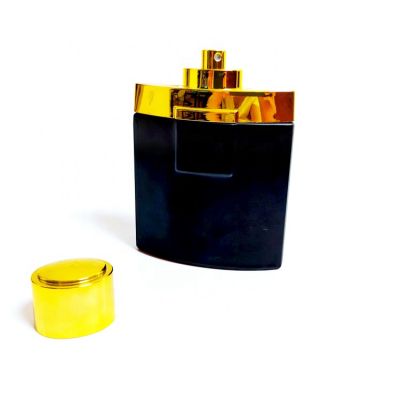 Brand Design Men Use Golden Cap Matte Matt Black 90ml Glass Empty Perfume Bottle Dubai For Sale 