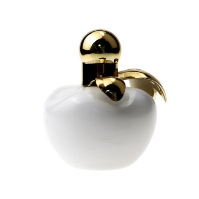2020 Latest Round Apple Shaped White Perfume Bottle 75 ml With Gold Cap 