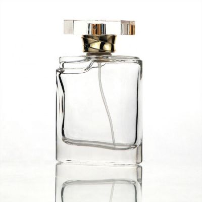 High End Square Glass Cosmetic Packaging Perfume Spray Bottle 100 ml Custom Logo Cap 