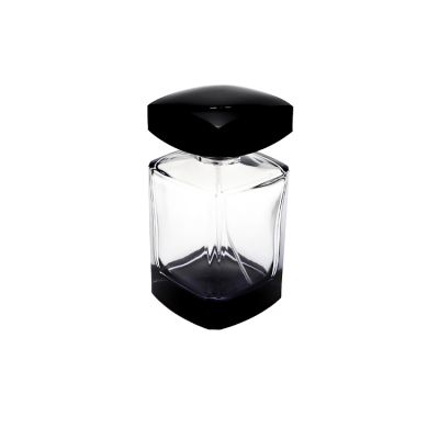 High Grade Rectangle Transparent Black Bottom Glass Perfume Bottle 120 ml 
