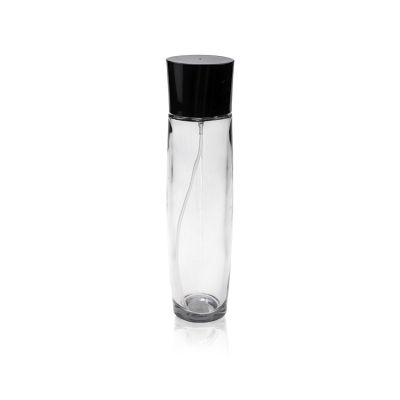 Cheap Price Cylinder Empty Perfume Spray Bottle 100 ml With Black Cap For Women 