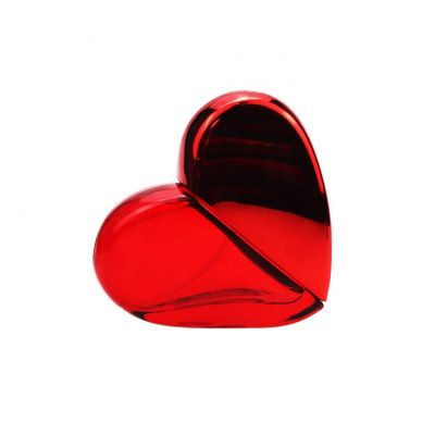 Popular 30ml 50ml Heart Shaped Glass Perfume Bottles Of Red Perfume Wholesale 