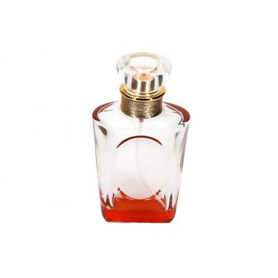 European Fine Square Glass Bottle Perfume 100ml With Gold Pump Spray