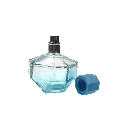 Octagon Diamond Shape 80ml Luxury Crystal Glass Atomizer Perfume Bottle 