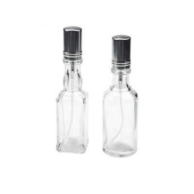 Fashion Mini Transparent Oil Bottle Cosmetic Spray Bottle 35 ml With Silver Cap