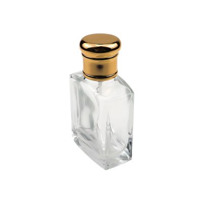 High Quality Square Clear Perfume Spray Bottle 55 ml With Gold Cap For Women