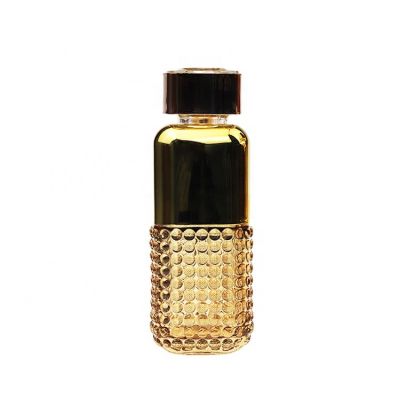 Luxury Ladies 120ml Empty Gold Diamond Glass Perfume Bottle With Spray 