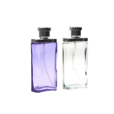 Factory Price Square Clear Perfume Glass Bottle 85 ml With Silver Cap For Women 