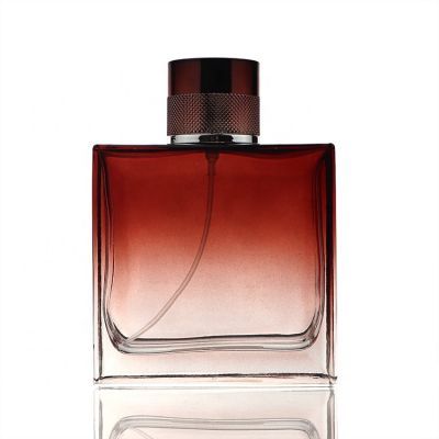Custom Square Empty Glass Spray Perfume Bottle For Men With Matte Black Cap 