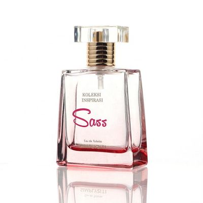 Custom Silk Screen Printing Square Glass Bottle Perfume 50ml Sprayer With Logo 