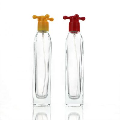 New Design Luxury Square Long 100ml Spray Glass Body Perfume Bottles 