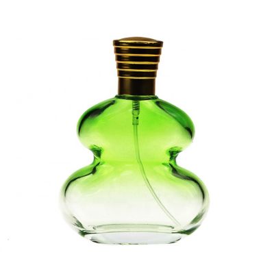 Wholesale Gourd Shaped 110ml Green Luxury Perfume Glass Bottle Spray 
