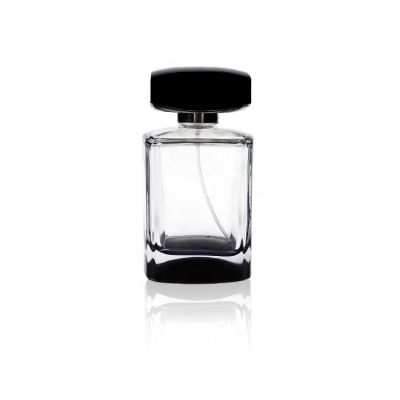 Custom Arabic Beautiful Square Blue 120ml Glass Perfume Bottles 