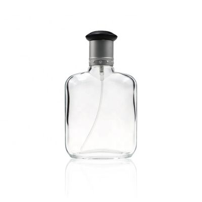 Factory Price Square Clear Men Cologne Spray Perfume Bottle 100 ml With Silver Cap 