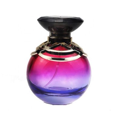 Fashion Cute Round Gradient Empty Candy Perfume Bottle 100 ml With Black Cap For Women 