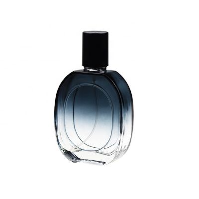 Custom Luxury 70ml Square Gradient Blue Glass Perfume Mist Spray Bottle For Men 