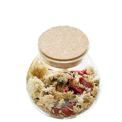 Wholesale glass lucid storage jar with cork lid bottle for kitchen spices
