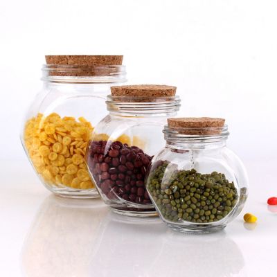 Wholesale kitchen use food glass jar with stainless steel lid for storage