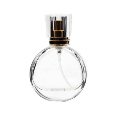 Luxury Round Clear Pocket Perfume Spray Bottle 25 ml With Silver Cap For Women