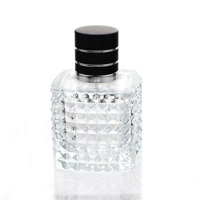 Luxury 60ml Square Diamond Glass Custom Perfume Bottle For Men And Women 