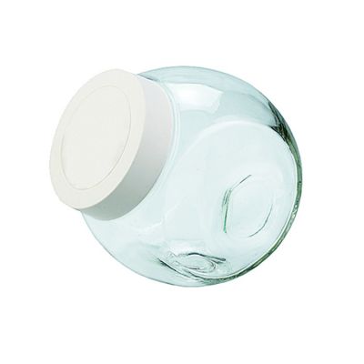 2500ml kitchen glass apothecary jar with plastic lid white color lid glass jar 
