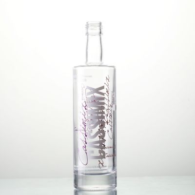 Customized design classic long necked empty recycled 750 ml glass spirit liquor bottle 