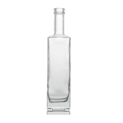 Fashionable elegant durable transparent 750 ml glass wine bottle for vodka whiskey 