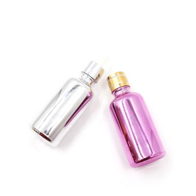 High end electroplate UV protection glass essential oil bottle of essential oil wholesale gold cosmetic packaging with dropper
