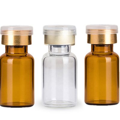 3ml hot sale transparent injection glass bottles for medicine with golde or sliver cover 