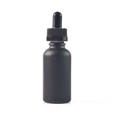 Hot sales 5ml 10ml 15ml 20ml 30ml 50ml 100ml Matte Black Frosted Essential oil Glass Dropper Bottles With Childproof Cap 