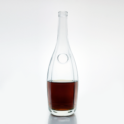 Engrave giraffe engrave Flaring Finish High-Level White Frosting luxury empty claen Wine 750ml Empty liquor glass bottle