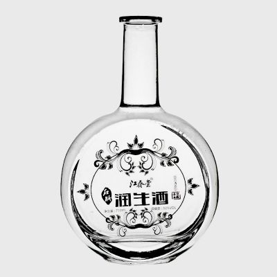 Decal Silk cork top special Finish High-Level White round special Shape Fancy Rum Wine 750ml Empty liquor glass bottle sale
