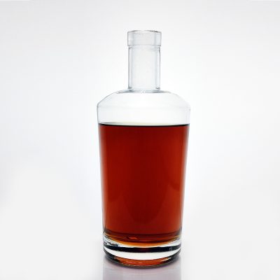 customized special shape cork top slugged bottom Notch base whisky Gin Rum 75 cl clear 750 ml glass bottle