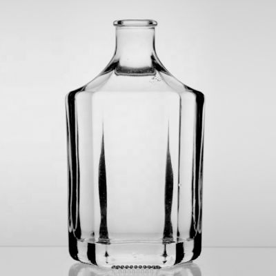 Manufacturer Customised Extra Flint Glass Liquor 700ml Whiskey 750ml Vodka Spirits 600ml Hexagon Liquor Bottle 