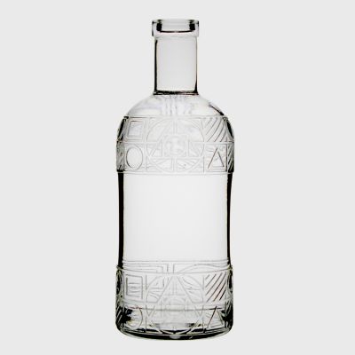 customized luxury high-quality square shape cork Top emboss tequila Gin xo Glass empty clear 700ml bottles spirit 