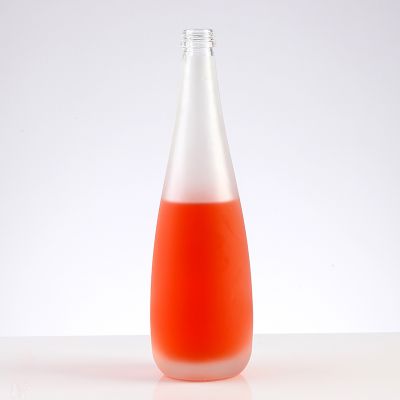 High quality frosted 300ml 500ml long neck wine beverage glass bottle spirits rum glass bottles 
