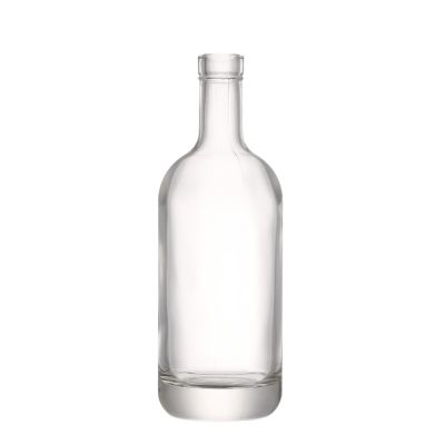 Custom super flint handmade fancy alcohol wine liquor clear glass bottle with stopper 