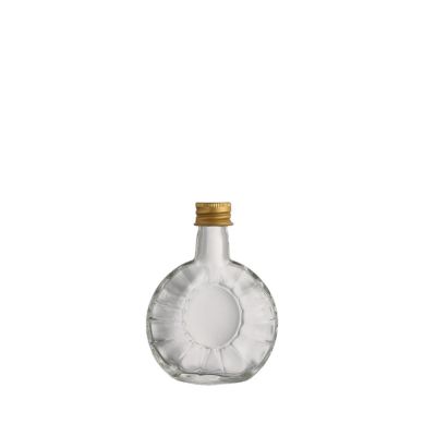 Wholesale mini cute empty small whisky spirits liquor brandy glass bottles with screw 