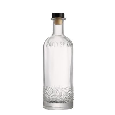 Hot sale custom transparent empty 700ml vodka whisky glass bottle liquor spirits bottles glass 