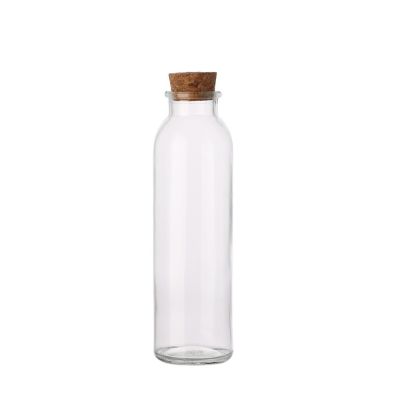 Custom logo Reusable Clear Drink 500 ml glass beverage bottles Homemade Juices with cork 