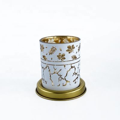 custom new design matte white glass candle vessel 