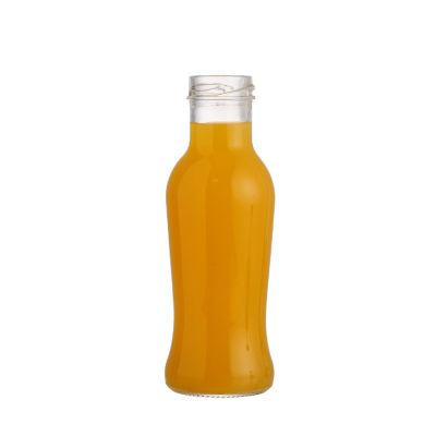 Custom best price beverage juice cold drink 250 ml glass bottles big mouth with cover 
