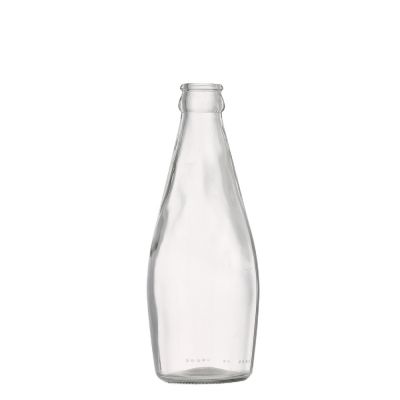 Get Samples Custom 290 ml Clear Empty Glass Beverage Juice Bottles With Crown 