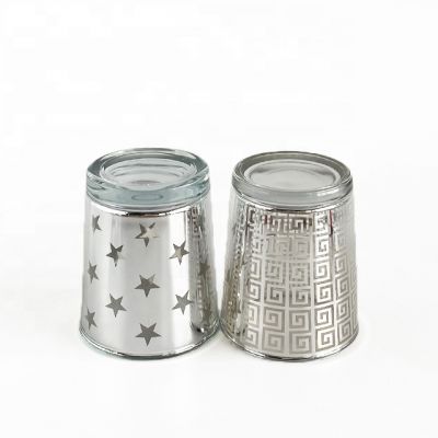 Mini Size Electroplated Silver Glass Candle Holder 