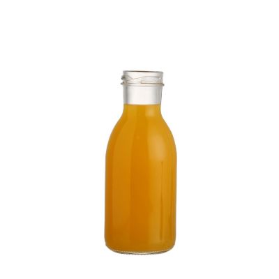 Cheap Price 250 ml Beverage Milk Juice Round Clear Glass Bottle Child Safety PP Lid 