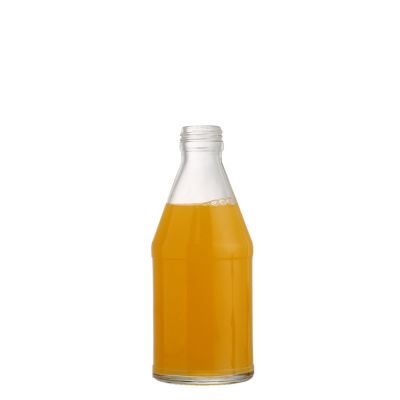 high quality 250 flint glass Sparkling water juice bottle beverage glass bottles with Screw 