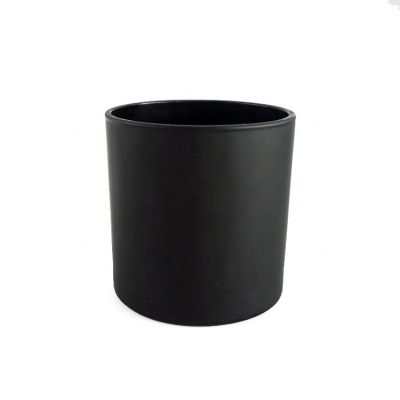 500ml black matte candle vessel glass with silver metal lid 